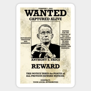 Wanted Poster - Anthony Fauci Sticker